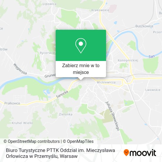 Mapa Biuro Turystyczne PTTK Oddzial im. Mieczysława Orłowicza w Przemyślu