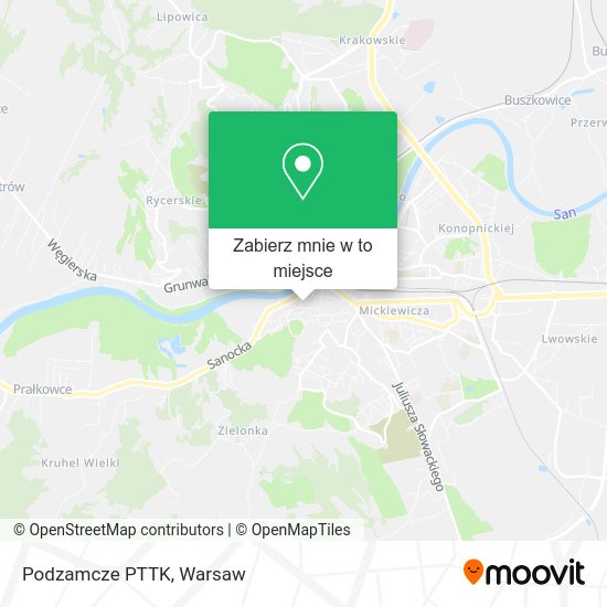 Mapa Podzamcze PTTK