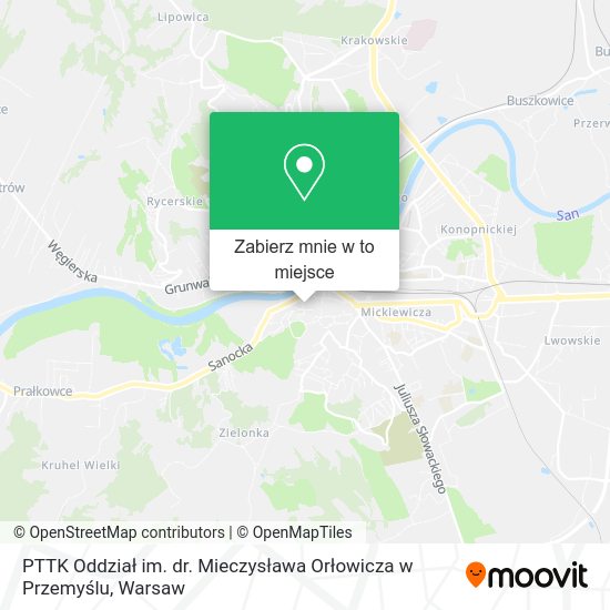 Mapa PTTK Oddział im. dr. Mieczysława Orłowicza w Przemyślu