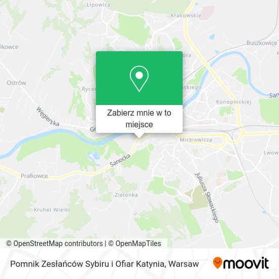 Mapa Pomnik Zesłańców Sybiru i Ofiar Katynia