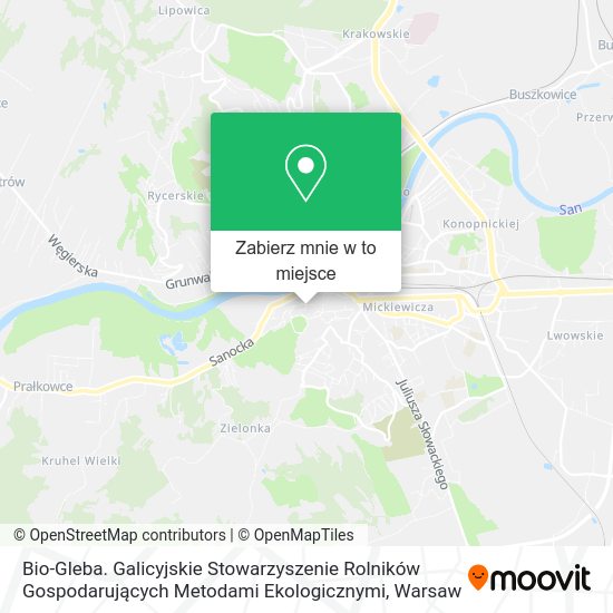 Mapa Bio-Gleba. Galicyjskie Stowarzyszenie Rolników Gospodarujących Metodami Ekologicznymi