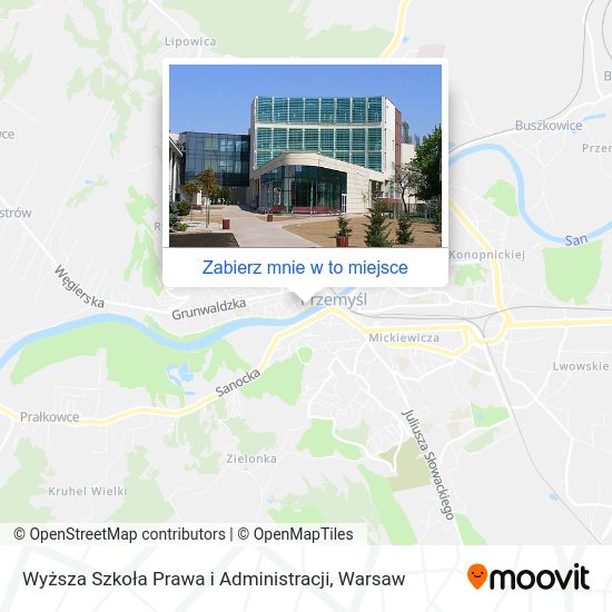 Mapa Wyższa Szkoła Prawa i Administracji