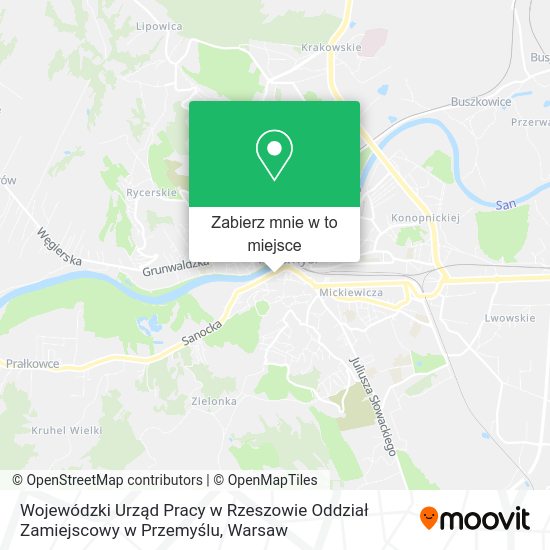 Mapa Wojewódzki Urząd Pracy w Rzeszowie Oddział Zamiejscowy w Przemyślu