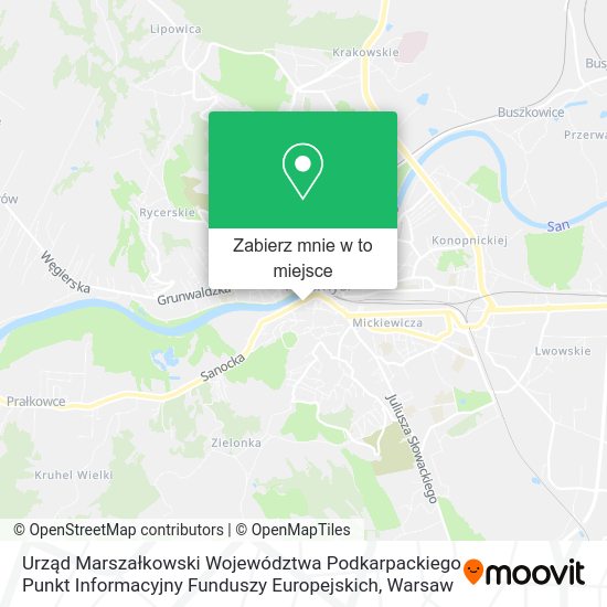 Mapa Urząd Marszałkowski Województwa Podkarpackiego Punkt Informacyjny Funduszy Europejskich