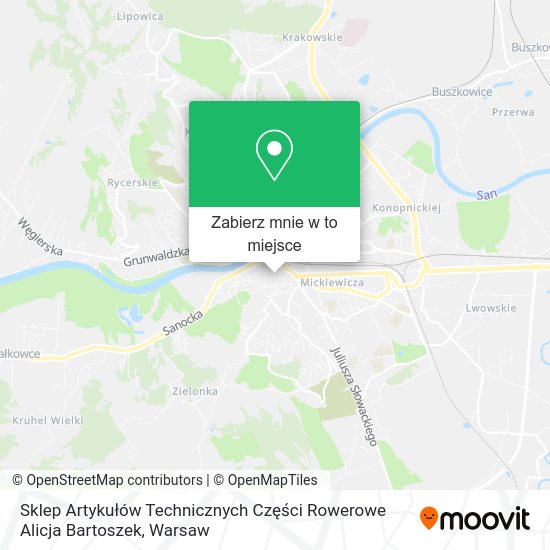 Mapa Sklep Artykułów Technicznych Części Rowerowe Alicja Bartoszek