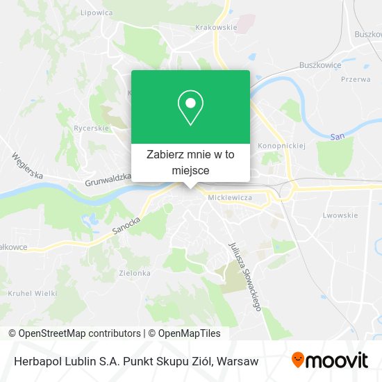 Mapa Herbapol Lublin S.A. Punkt Skupu Ziól