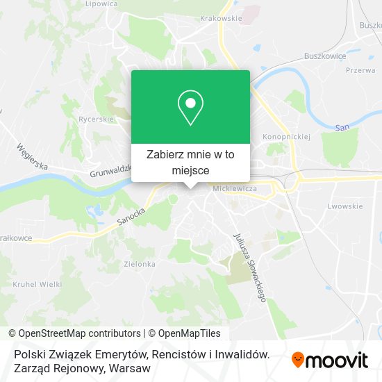 Mapa Polski Związek Emerytów, Rencistów i Inwalidów. Zarząd Rejonowy