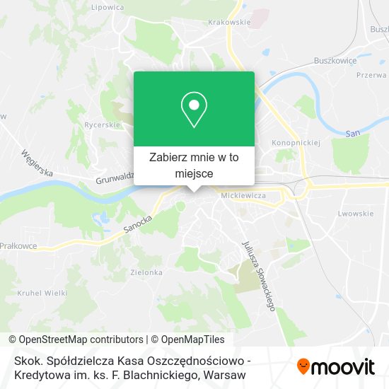 Mapa Skok. Spółdzielcza Kasa Oszczędnościowo - Kredytowa im. ks. F. Blachnickiego