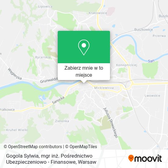 Mapa Gogola Sylwia, mgr inż. Pośrednictwo Ubezpieczeniowo - Finansowe