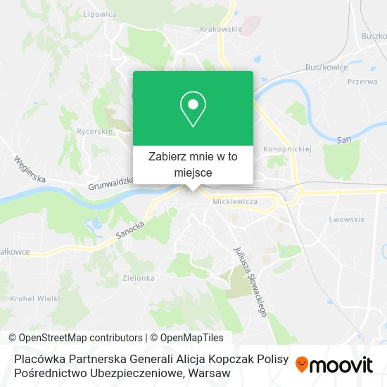 Mapa Placówka Partnerska Generali Alicja Kopczak Polisy Pośrednictwo Ubezpieczeniowe