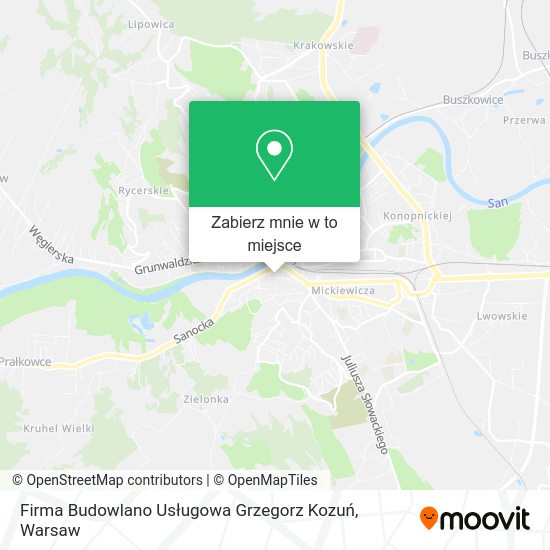 Mapa Firma Budowlano Usługowa Grzegorz Kozuń