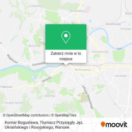 Mapa Komar Bogusława, Tłumacz Przysięgły Jęz. Ukraińskiego i Rosyjskiego