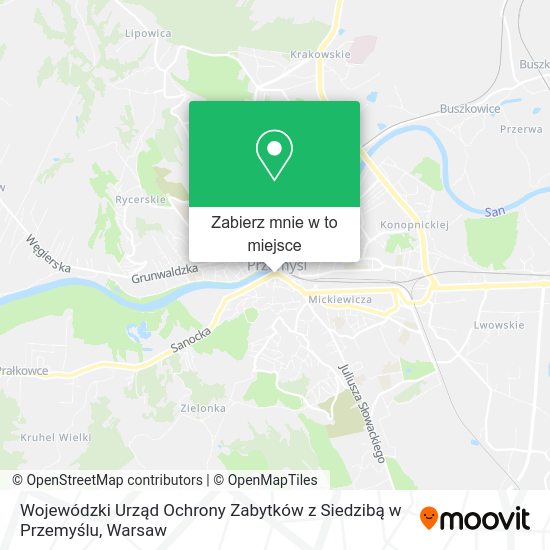 Mapa Wojewódzki Urząd Ochrony Zabytków z Siedzibą w Przemyślu