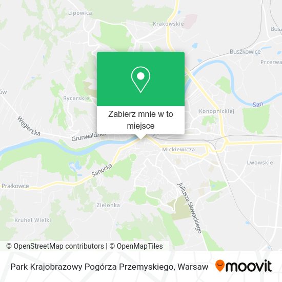 Mapa Park Krajobrazowy Pogórza Przemyskiego