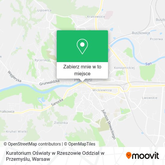 Mapa Kuratorium Oświaty w Rzeszowie Oddział w Przemyślu