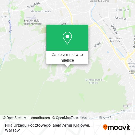 Mapa Filia Urzędu Pocztowego, aleja Armii Krajowej