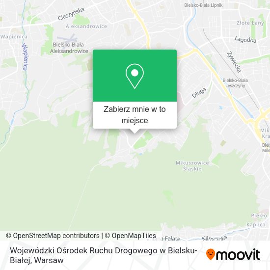 Mapa Wojewódzki Ośrodek Ruchu Drogowego w Bielsku-Białej