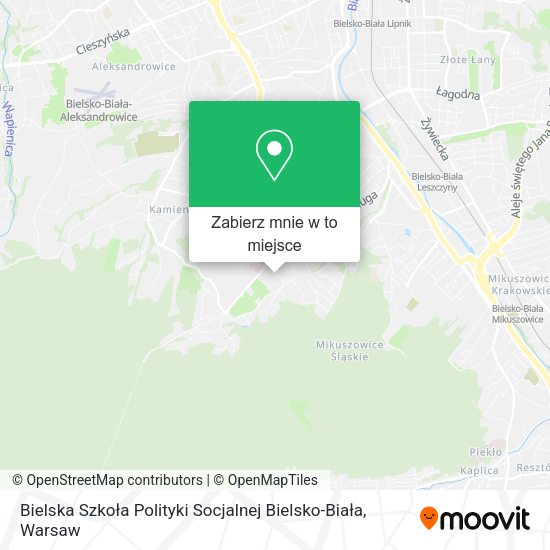 Mapa Bielska Szkoła Polityki Socjalnej Bielsko-Biała