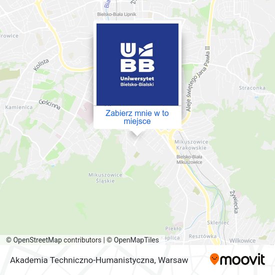 Mapa Akademia Techniczno-Humanistyczna