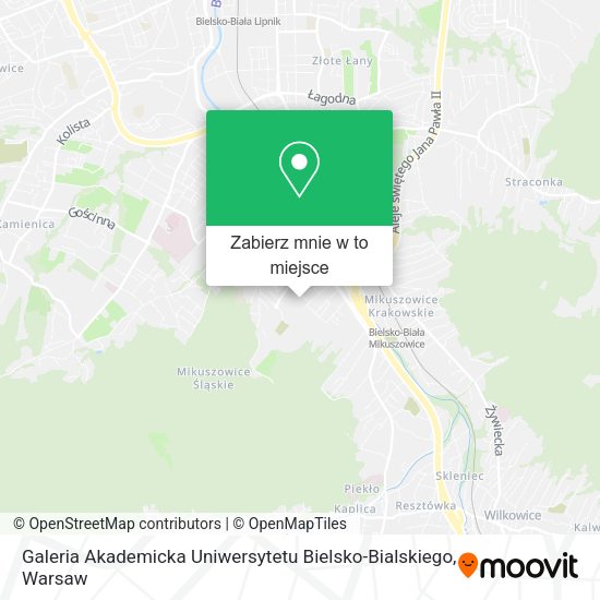 Mapa Galeria Akademicka Uniwersytetu Bielsko-Bialskiego