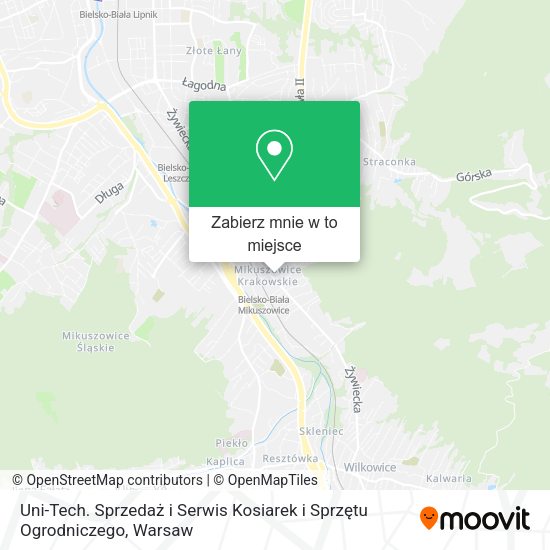 Mapa Uni-Tech. Sprzedaż i Serwis Kosiarek i Sprzętu Ogrodniczego