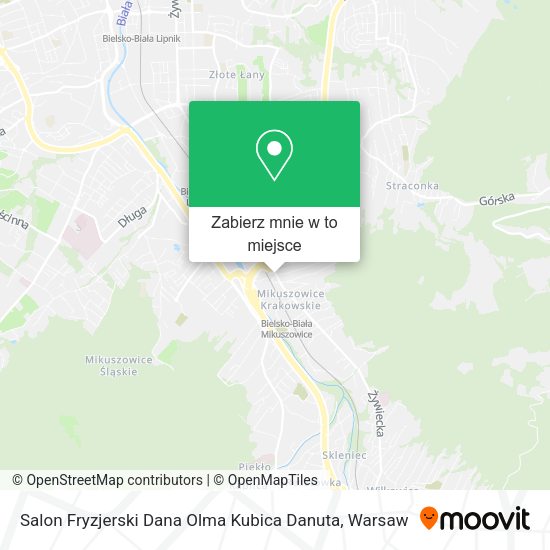 Mapa Salon Fryzjerski Dana Olma Kubica Danuta