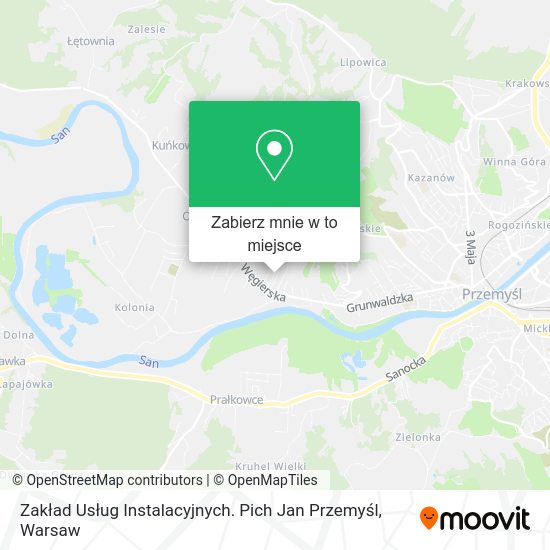 Mapa Zakład Usług Instalacyjnych. Pich Jan Przemyśl