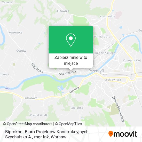 Mapa Biprokon. Biuro Projektów Konstrukcyjnych. Szychulska A., mgr Inż