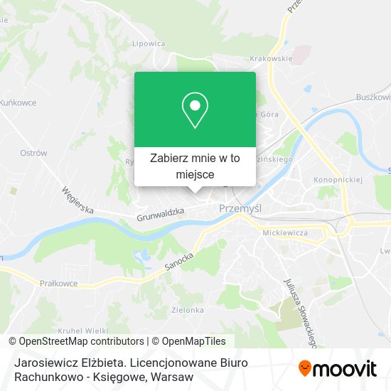 Mapa Jarosiewicz Elżbieta. Licencjonowane Biuro Rachunkowo - Księgowe