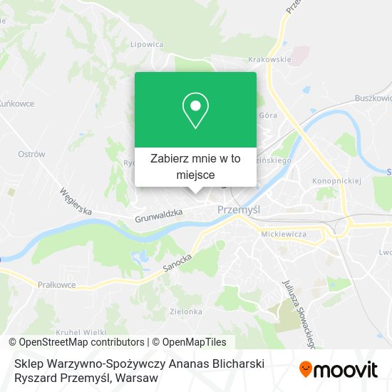 Mapa Sklep Warzywno-Spożywczy Ananas Blicharski Ryszard Przemyśl