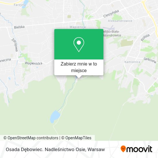 Mapa Osada Dębowiec. Nadleśnictwo Osie