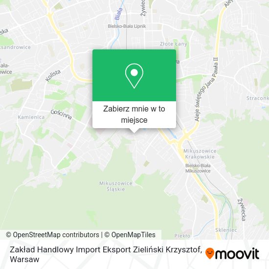 Mapa Zakład Handlowy Import Eksport Zieliński Krzysztof