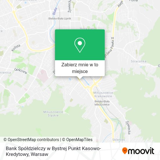 Mapa Bank Spółdzielczy w Bystrej Punkt Kasowo-Kredytowy