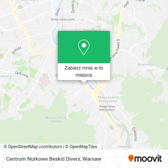 Mapa Centrum Nurkowe Beskid Divers