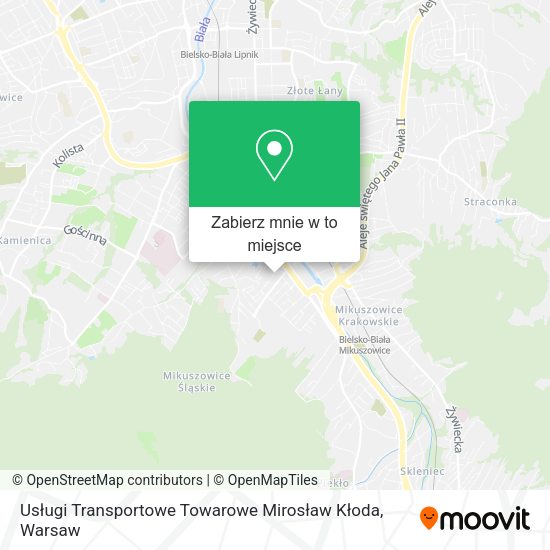 Mapa Usługi Transportowe Towarowe Mirosław Kłoda