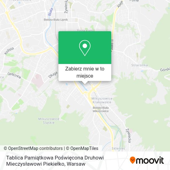 Mapa Tablica Pamiątkowa Poświęcona Druhowi Mieczysławowi Piekiełko