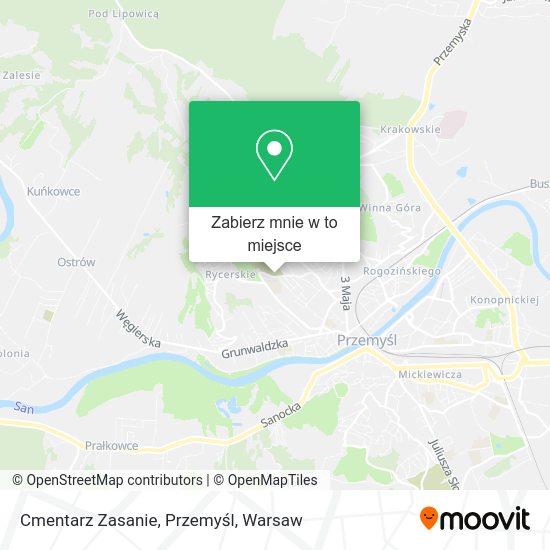 Mapa Cmentarz Zasanie, Przemyśl