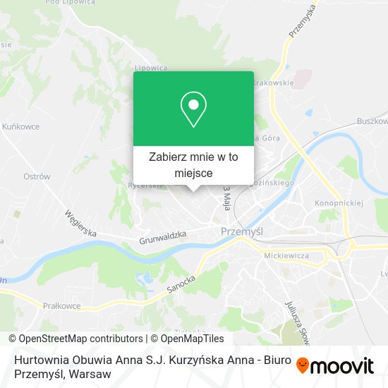 Mapa Hurtownia Obuwia Anna S.J. Kurzyńska Anna - Biuro Przemyśl