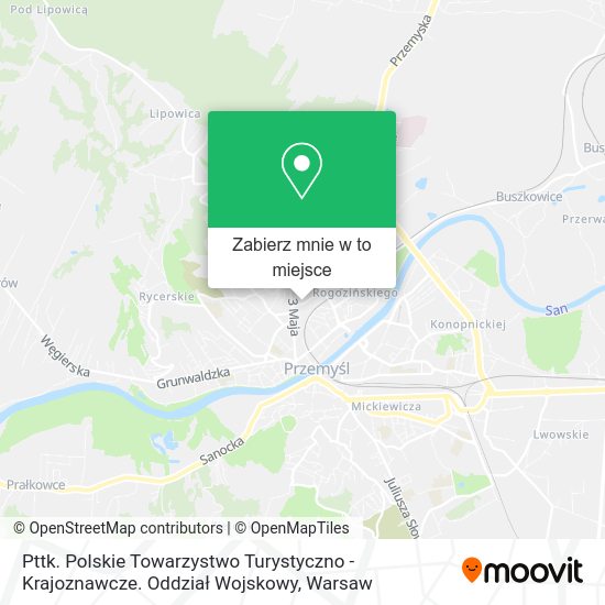 Mapa Pttk. Polskie Towarzystwo Turystyczno - Krajoznawcze. Oddział Wojskowy