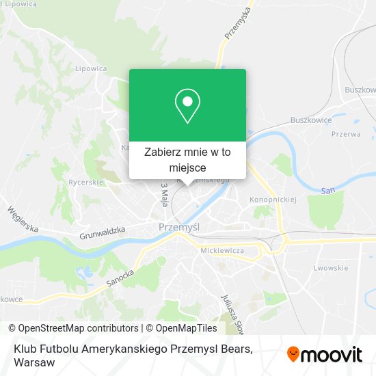 Mapa Klub Futbolu Amerykanskiego Przemysl Bears