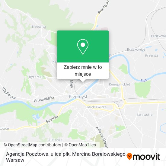 Mapa Agencja Pocztowa, ulica płk. Marcina Borelowskiego