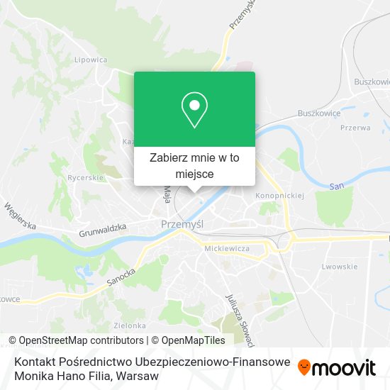 Mapa Kontakt Pośrednictwo Ubezpieczeniowo-Finansowe Monika Hano Filia