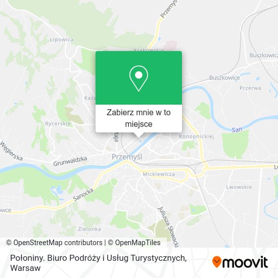 Mapa Połoniny. Biuro Podróży i Usług Turystycznych