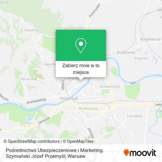 Mapa Pośrednictwo Ubezpieczeniowe i Marketing. Szymański Józef Przemyśl