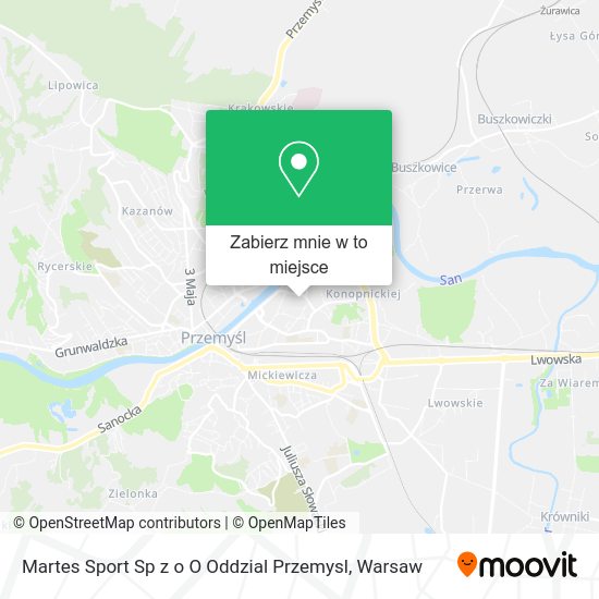 Mapa Martes Sport Sp z o O Oddzial Przemysl