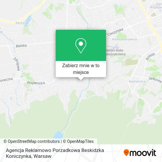 Mapa Agencja Reklamowo Porzadkowa Beskidzka Koniczynka