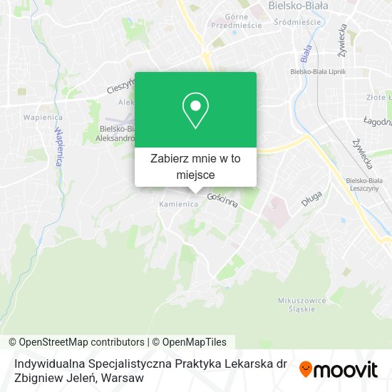 Mapa Indywidualna Specjalistyczna Praktyka Lekarska dr Zbigniew Jeleń