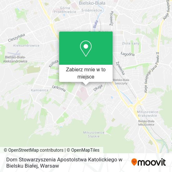 Mapa Dom Stowarzyszenia Apostolstwa Katolickiego w Bielsku Białej