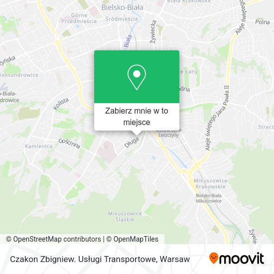 Mapa Czakon Zbigniew. Usługi Transportowe