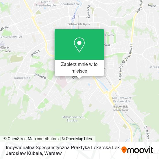 Mapa Indywidualna Specjalistyczna Praktyka Lekarska Lek. Jarosław Kubala